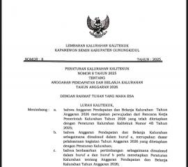 LEMBARAN KALURAHAN KALITEKUK KAPANEWON SEMIN KABUPATEN GUNUNGKIDUL NOMOR 8 TAHUN 2025